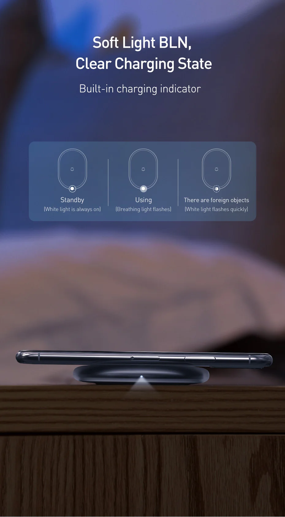 Baseus chargeur sans fil QI 15 w pour les mobiles et Airpods/pro-10