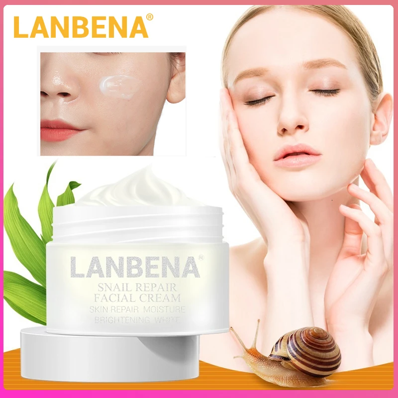 

LANBENA Snail Repair Whitening Facial Cream Anti Wrinkle Snail Anti-Aging Lifting Face Ampoule Capsule Hyaluronic Acid Skin Care