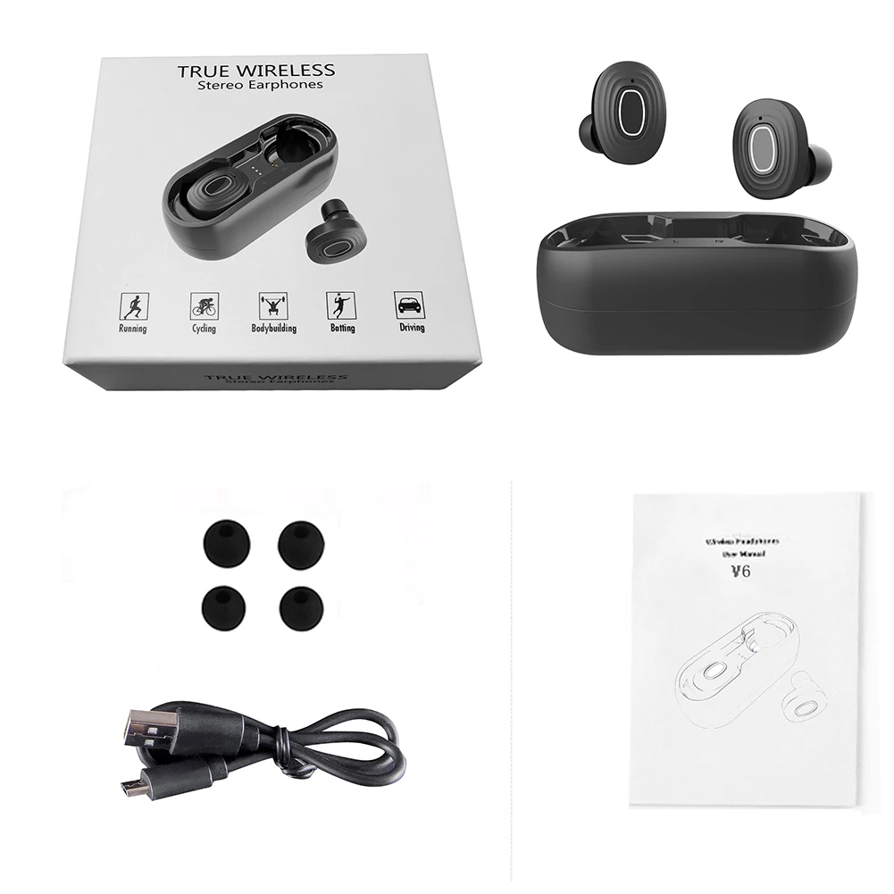 Bluetooth 5 0 Wireless In Ear Earphones Waterproof Earbuds 50mAh Earphones Build in Mic HIFI Sports Running Headset