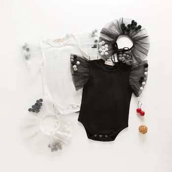 

Summer Newborn Infants Baby Girls Mesh Dress Triangle Romper xiao qiu pao Sleeve Crawling Clothes Onesie Cotton Romper 2 Pieces