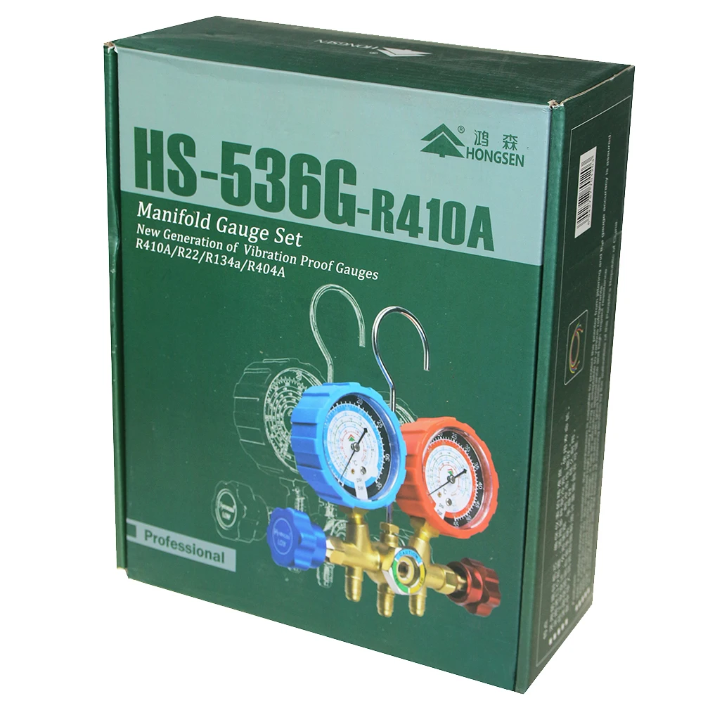 A C манометр HS-536G-410A коллектор для R410 с 3 Красочные 1 м шланг