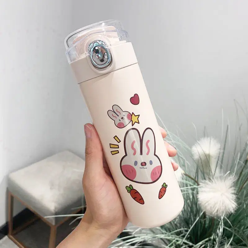 Termo de acero inoxidable con forma de oso para café, té, leche, Taza de Viaje, regalo, botella de agua con dibujos animados, termo aislado, 450ml ► Foto 2/6
