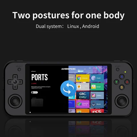 Anbernic rg552 5.36 Polegada handheld game console android linux com wifi online retro caixa de jogos de vídeo jogador suporte app baixar
