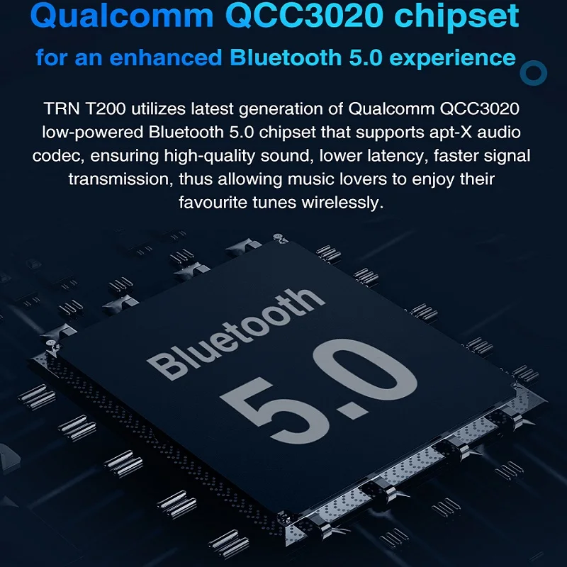 TRN T200 TWS Bluetooth 5 0 QCC3020 сенсорное управление IPX5.0 гибридные драйверы наушники