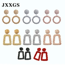 JXXGS серьги-гвоздики для женщин модные корейские стильные преувеличенные металлические серьги простые геометрические женские серьги подарок