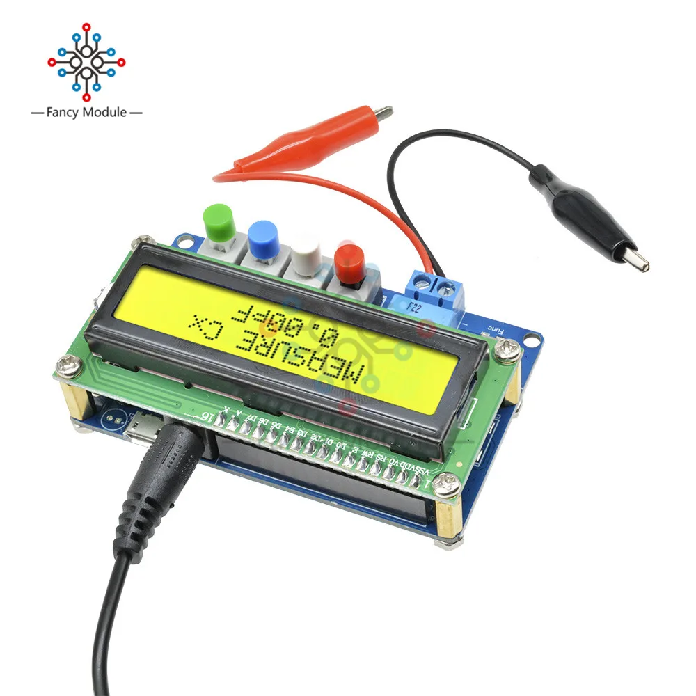 Diymore LC100-A цифровой 1602LCD Высокоточный измеритель емкости индуктивности L/C тестер конденсатора с USB к DC штекерным кабелем