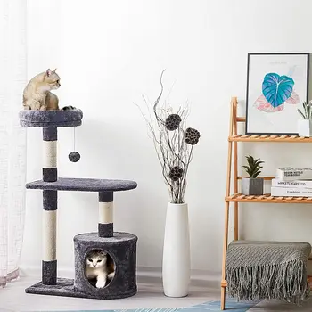 

Cat Tree Cat‘s Climbing Frame Scratching Board Kitten Toy Sisal