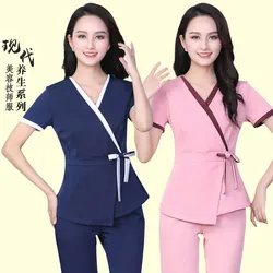Uniforme feminino para o salão de beleza sauna pé banho esteticista roupas de massagem roupas de salão de beleza roupas de trabalho spa uniforme