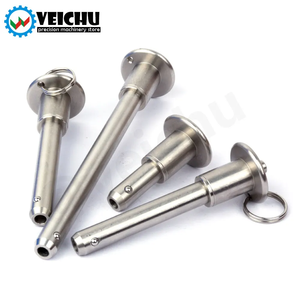 VCN110 1pcs 퀵 릴리스 핀 모든 스테인레스 스틸 위치 핀 스프링 은못 볼 잠금 핀 (버튼 및 볼 포함)