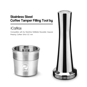 

illy Coffee Tamper for illy Coffee Capsule Stainless Steel Coffee Powder Grind Tool Cafe Tamper Press Falt Base Accessories