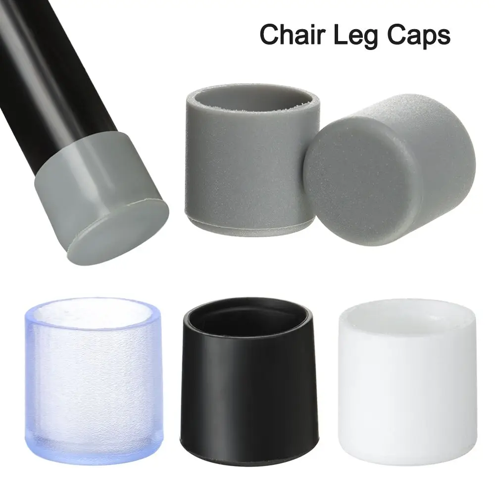 10Pcs Round Bottom Plastic Pipe Cover  Leg Caps Furniture Feet Silicone Pads Non-Slip Covers Floor Protectors Cups Socks