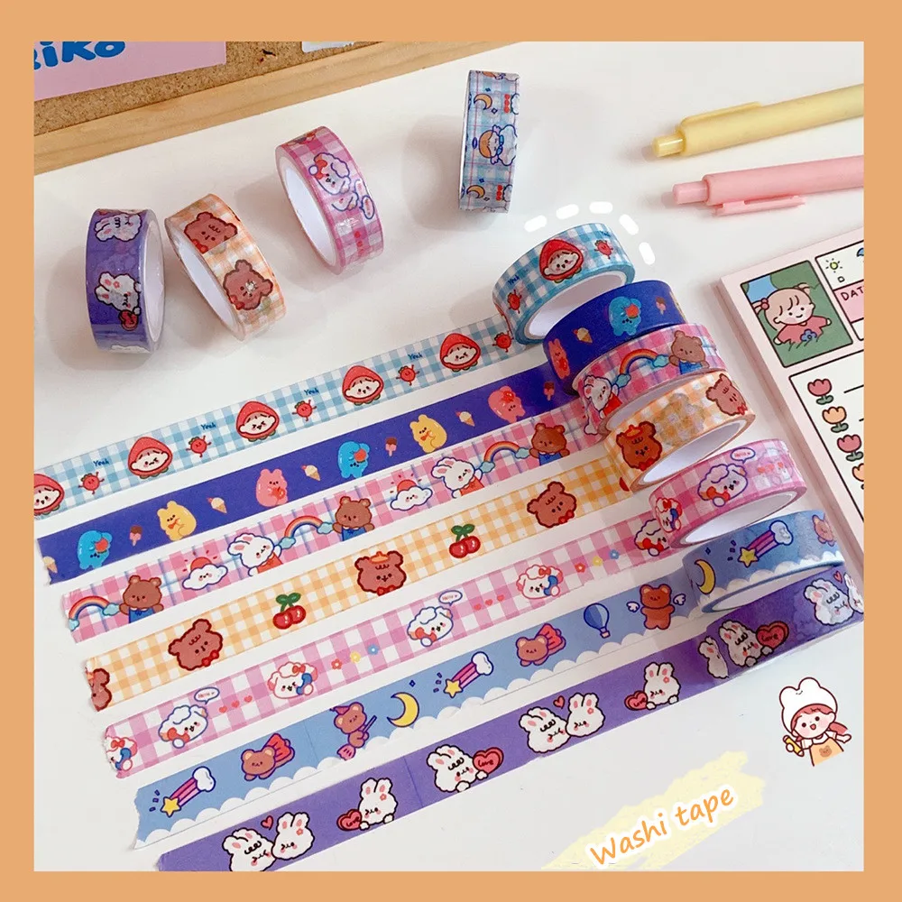 Nuevo  MINKYS-cinta adhesiva para diario, cinta adhesiva decorativa de 5M, Kawaii, papelería escolar bWwnMGgn9aO