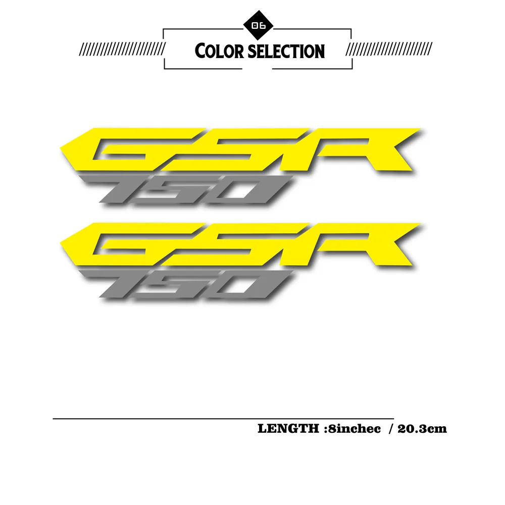 Новинка, наклейка для мотоцикла, велосипеда, 3D наклейка на топливный бак, логотип, шлем, ноутбук, автомобильная наклейка, наклейка на автомобиль для suzuki gsr750 gsr 750 GSR 750 - Цвет: Reflective yellow
