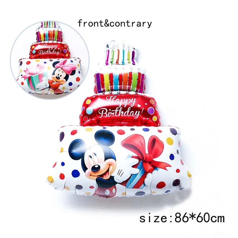 112 см гигантский Микки Минни Маус мультяшный воздушный шар из фольги воздушный шар для вечеринки на день рождения Дети День рождения украшения Классические игрушки подарок - Цвет: cake red