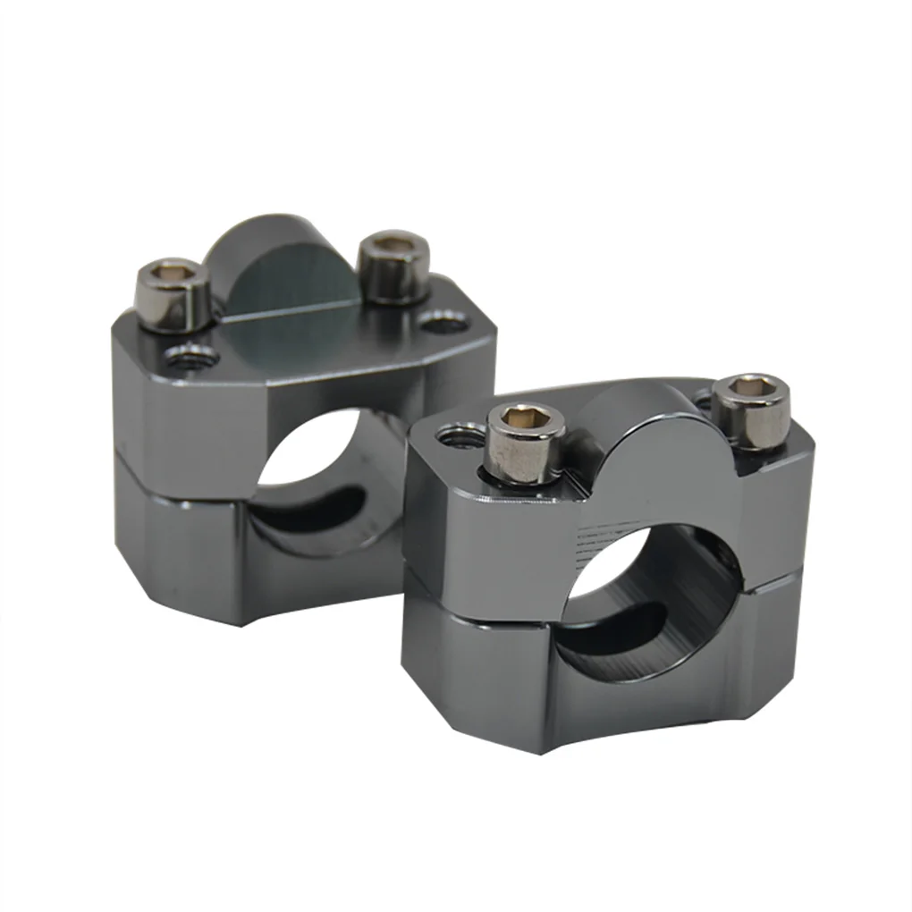 1 Pair Motorcycle 1/8inch CNC Aluminum Handlebar Risers 28mm Adjustable Fat Bar Clamps Universal - Цвет: 1