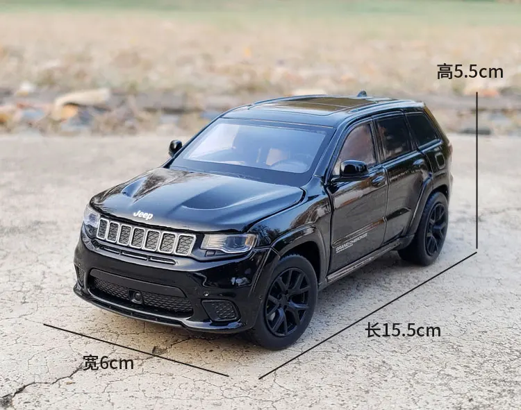 Jkm-carrinho de Brinquedo Preto e Vermelho com Som e Luz Metal e Plástico Modelo Miniatura Jeep Grand Cherokee Agasalho Ajustável Branco 1 Brinquedos e hobbies