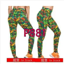 Дизайн, женские трикотажные брюки, штаны для бега, женские штаны, Звездные Леггинсы с высокой талией, мульти P881