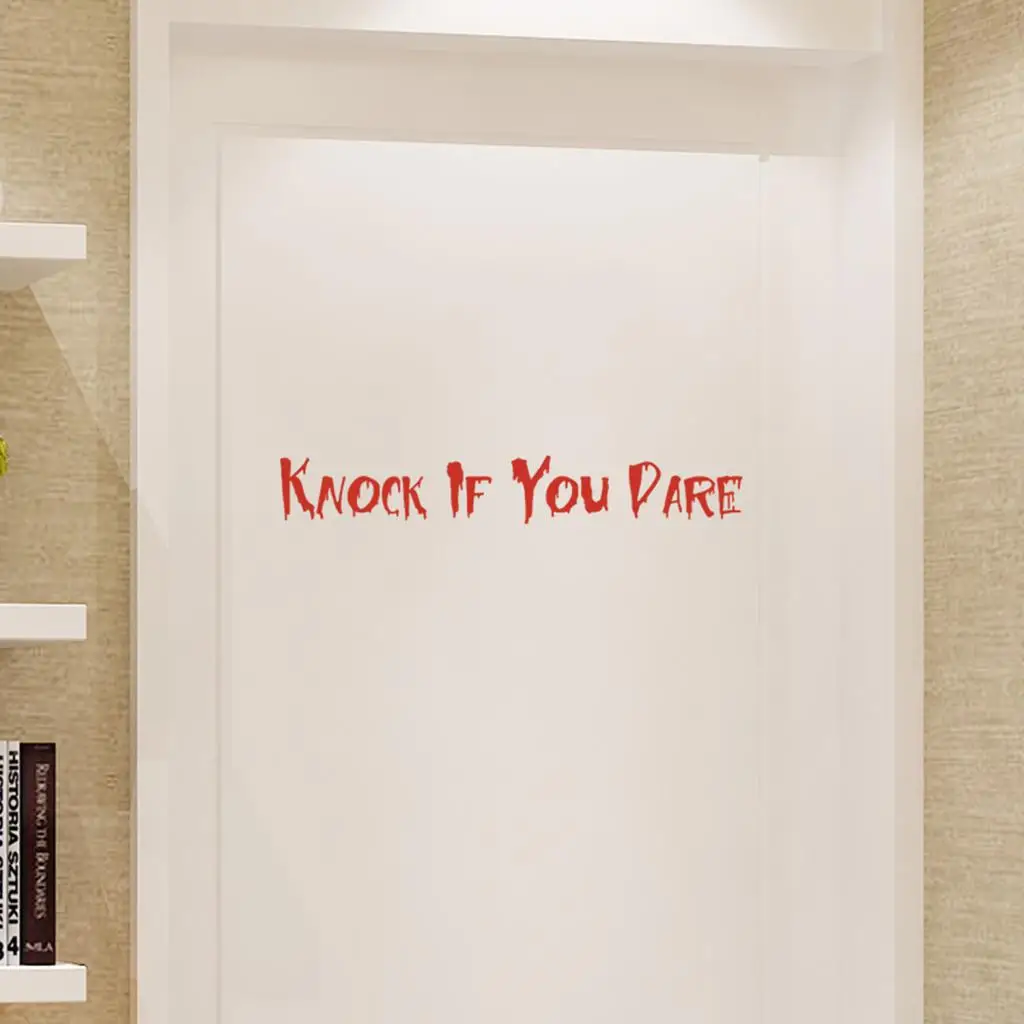 Knock If You Dare Halloween Door Wall Sticker Home Halloween Decoration
