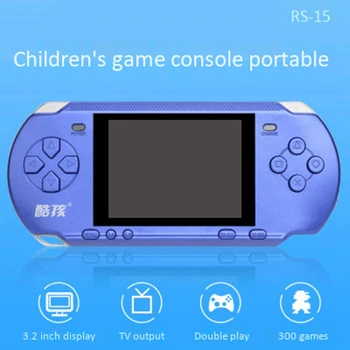 

Coolbaby RS-15 FC Colorful Screen Handheld Game Machine Children's Double Toy for Psp Nes Game Console Portable Game Console(Blu