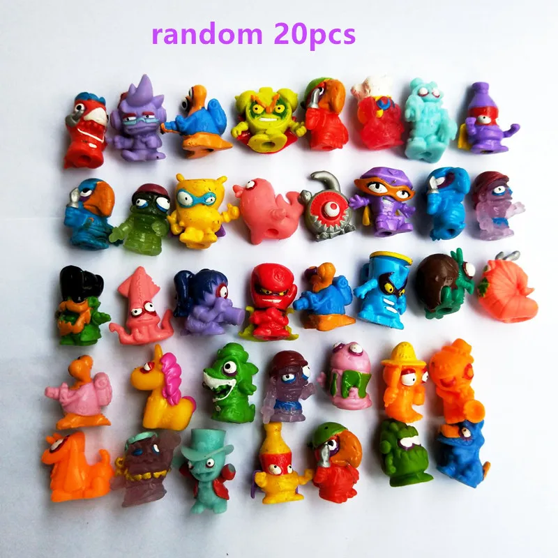 10-100 шт., мягкие фигурки Zomlings Super Zings, мусорные фигурки, 3 см, детские фигурки Kazoom SuperZings, мусорные куклы, модель игрушки для детей, играющие в подарок - Цвет: 20pcs