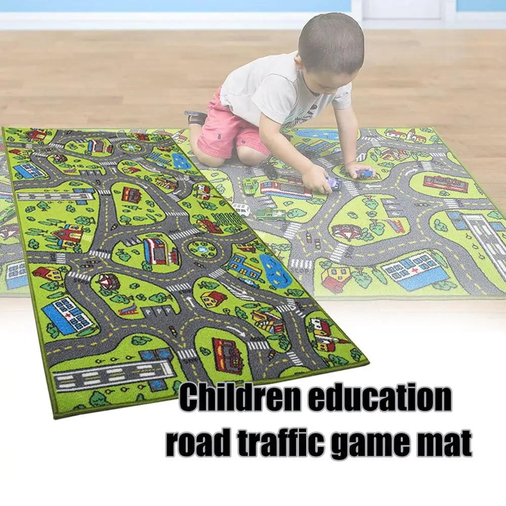 

Kid Indoor Car Rug for Toy Cars Playroom and Classroom Multi Color Activity Play Mat Safe and Fun Play Rug for Boys and Girls