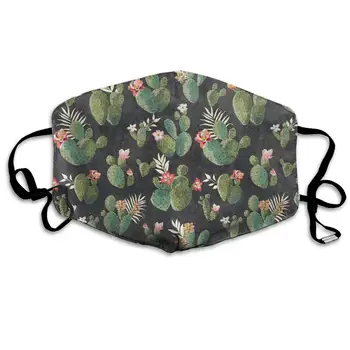 

NiYoung Women Men Teens Washable Reusable Face Masks with Elastic Ear Loop, Anti Dust Pollution Face Mask (Cactus Flowers