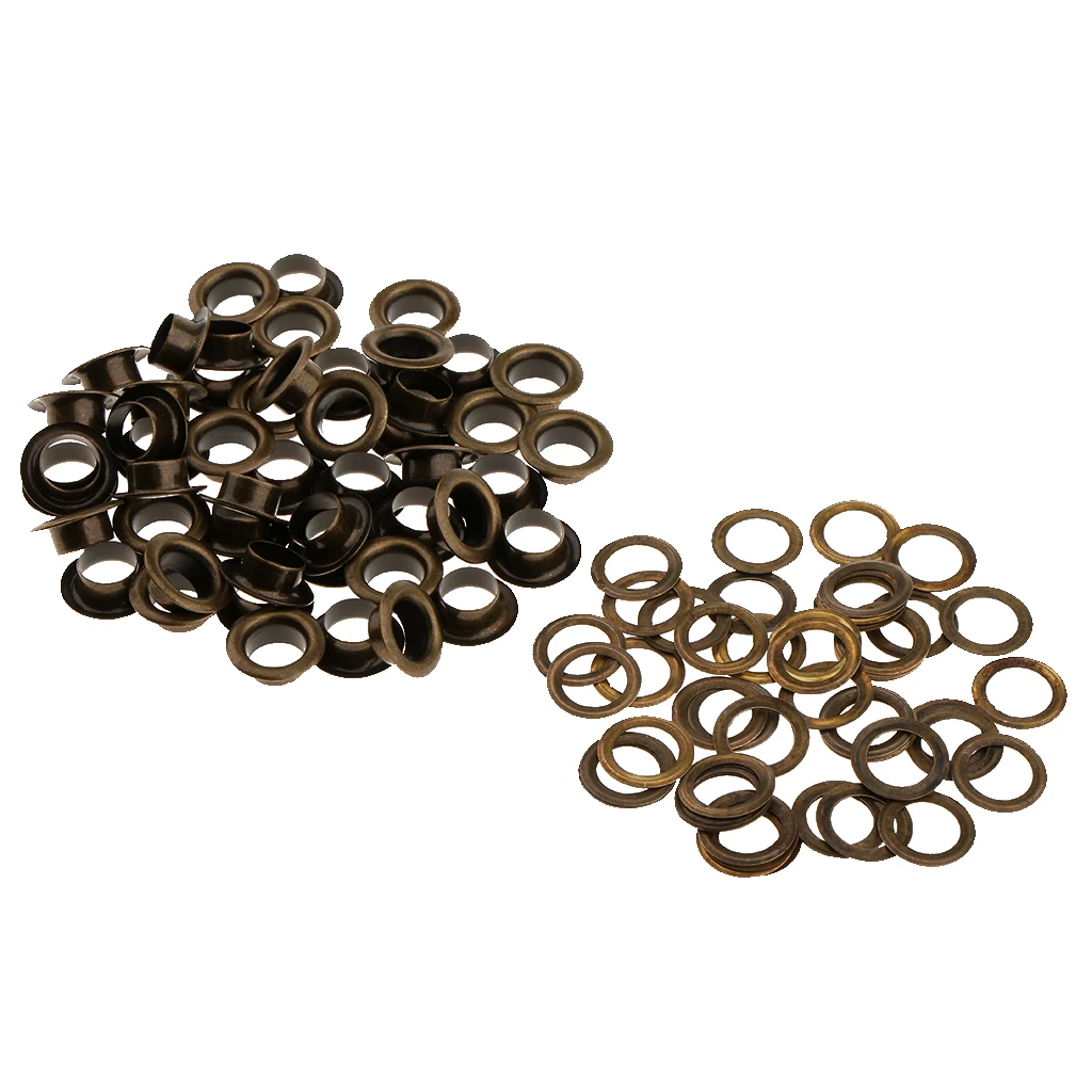 50Pcs Metal Eyelets with Washers Leathercraft Accessories for Clothing Decor Crafts