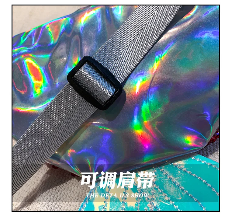 Стиль Блестящий лазерный рыбий хвост женский кошелек Спортивная дорожная сумка через плечо женская сумка