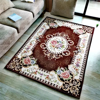 

European Style Floor Carpet For Living Room Big Size Brown Bedroom Area Rug Non-Slip Kids Room Carpet Kitchen Floor Mat Doormat