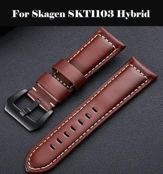 

Genuine Leather Watchbands 12-24mm Watch Band Steel Buckle Strap 22mm watch band For Skagen SKT1103 Hybrid