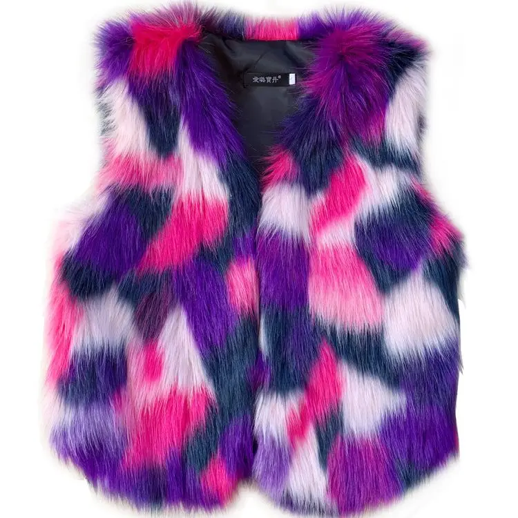

New Fashion Women Winter Clothing Color High Imitation Fox Fur Vest Waistcoat