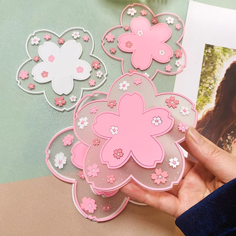 

1PCS Japan Style Cherry Blossom Heat Insulation Table Mat Family Office Anti-skid Tea Cup Milk Mug Coffee Cup Coaster