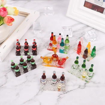 

1/12 Dollhouse Miniature Accessories Mini Wine Bottle Set with Box Simulation Drinks Model Toys for Doll House Decoration