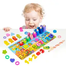 

Wooden Blocks Puzzle Toddlers Preschool Education Learning Logarithmic Board