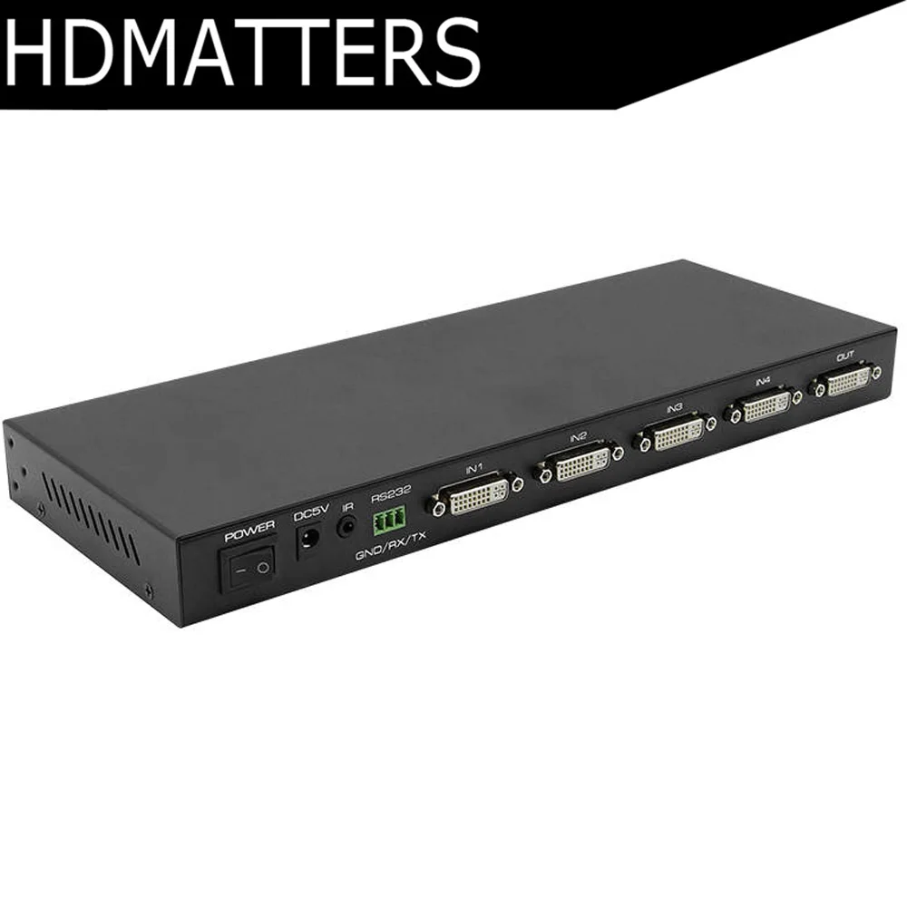 

Professional 4K DVI Switch 4 port DVI Swithcer 4X1 4 in 1 out with RS232&IR control for PC Monitor Projector