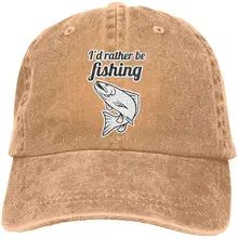 Для мужчин и женщин регулируемые винтажные джинсы бейсболки я бы лучше был Рыбалка папа шляпа