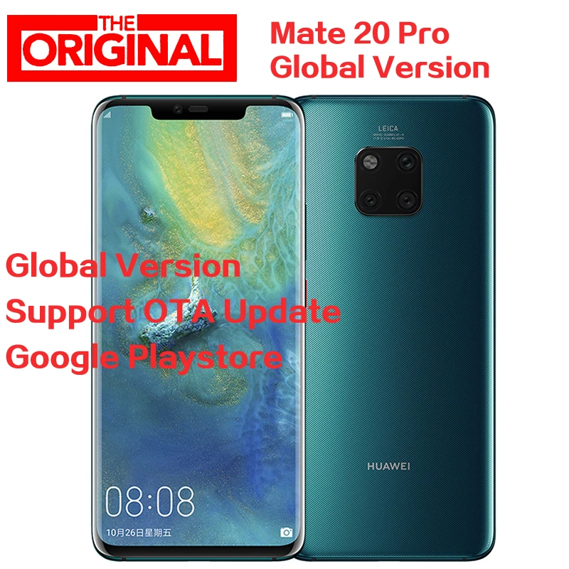 Глобальная версия HuaWei mate 20 Pro LYA-L29 мобильный телефон 6 ГБ ОЗУ 128 Гб ПЗУ отпечаток пальца Kirin 980 Android 9,0 6,3" 3120x1440