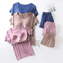

New Summer thin Pajamas Sets Women Sleepwear Homes Clothing Cotton Pajama Home Wear Womens Pyjamas Set Spring Pants Nightwear
