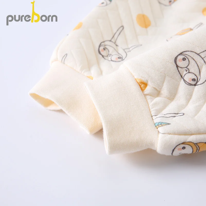 Детский комбинезон для новорожденных; Стеганый Комбинезон с хлопковой подкладкой; Одежда для маленьких девочек; зимняя одежда с рисунком для маленьких мальчиков