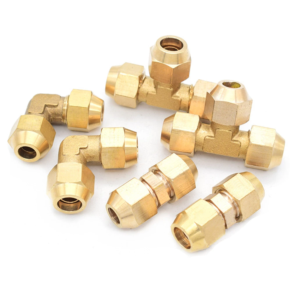 Flared Copper Pipe Fittings Tube Od 6/8/10/12/14mm Brass Connector Fitting Air Tool Fitting With