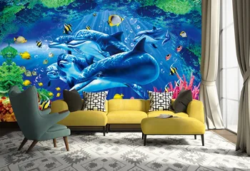 

[Self-Adhesive] 3D Dolphin 18231 Wall Paper mural Wall Print Decal Wall Murals