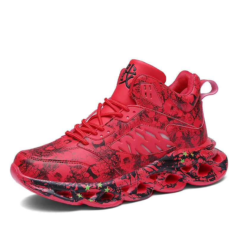 Модная Мужская Уличная обувь в стиле хип-хоп с граффити; высокие массивные кроссовки; сезон осень-лето; Повседневная обувь; теннисные для мальчиков; Masculino; Прямая поставка