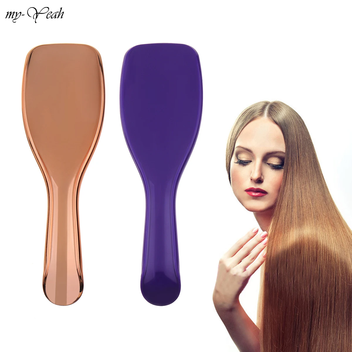 

Professional Hair Massage Comb Gold Blue Anti-static Hair Brush Paddle Scalp Massager Hairdressing Hair Care Tool