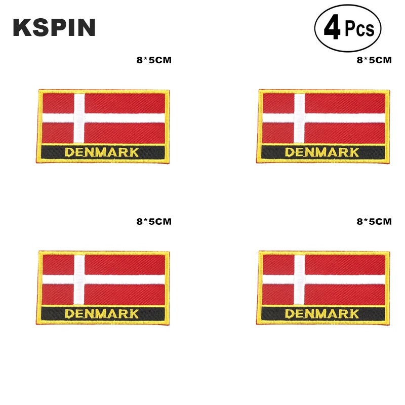 Denmark Rectangular Shape Flag Iron on Saw Patches Embroidered National for Clothing DIY | Дом и сад