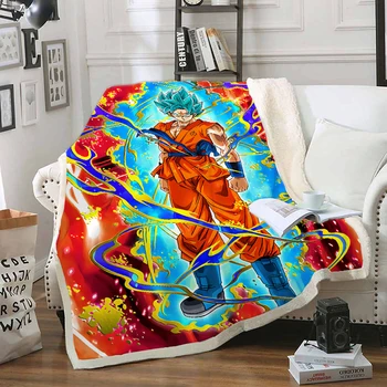 

Anime&Dragon Ball Funny character Blanket 3D print Sherpa Blanket on Bed Home Textiles Dreamlike style 16