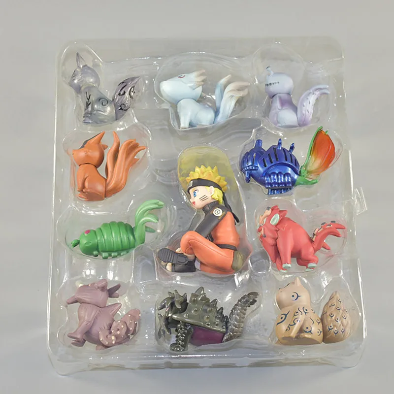 Новые поступления 11 шт./компл. фигурки Наруто ПВХ игрушки Uzumaki Naruto фигурка Bijuu Kyuubi
