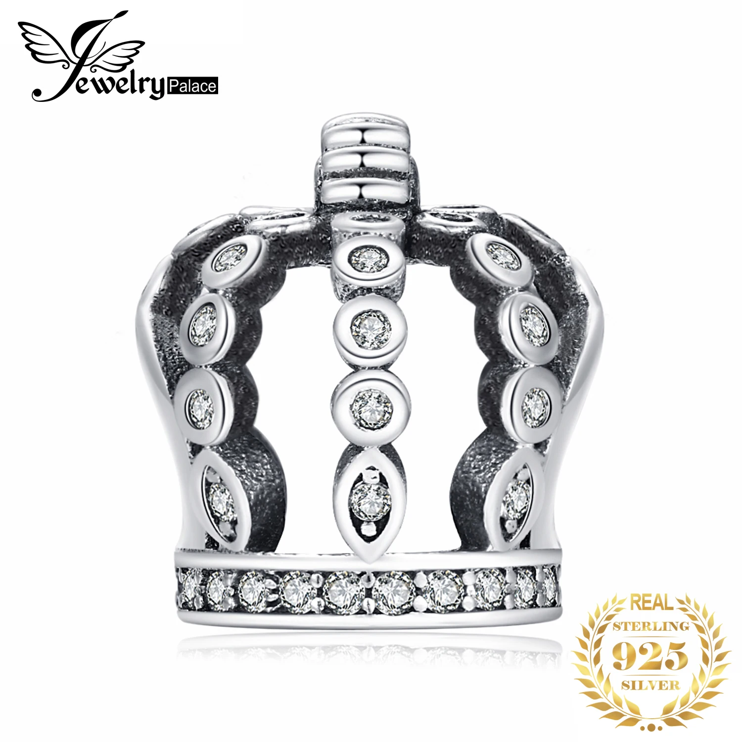 

Jewelrypalace 925 Sterling Silver Hollow Out Crown Cubic Zirconia Beads Charms Fit Bracelets Gifts For Women Fashion Jewelry