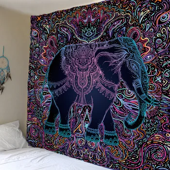 

Elephant Tapestry Religion Culture Hanging Tapestry Buddha Statue Psychedelic Wall Wall Decor Carpet Bohemian Bedspread Hippie