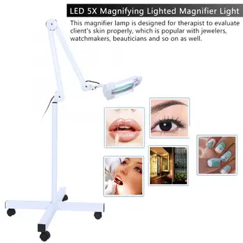 

Professional Nails Accessoires LED 5X Cosmetic Makeup Magnifying Lighted Magnifier Light Floor AU EU US Plug
