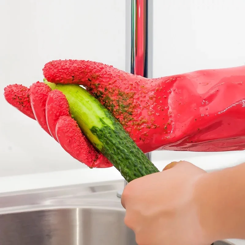 Peeled Potato Gloves Kitchen Vegetables Scraping Fish Scale Cleaning Gloves Non-slip Silicone Kitchen Tool Accessories cleaning gloves